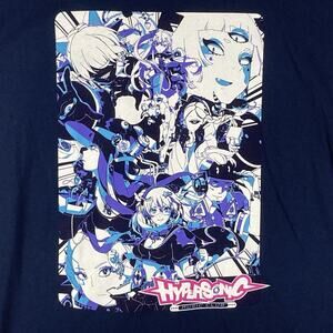 Hypersonic Music Club Mens XL Navy Blue Anime Manga Kawaii Cosplay Japan Shirt